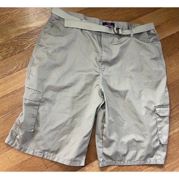 Red Rhino Belted Flat Front Khaki Cargo Shorts Size 50 - Picture 1 of 3